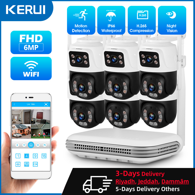 Home Security Blink - KERUI Wodoodporny 6MP HD Bezprzewodowy podwójny