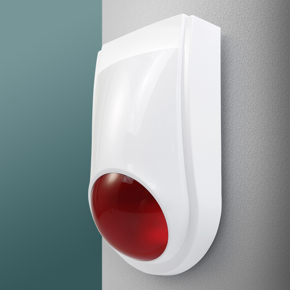 Home Security Siren - Bezprzewodowa syrena błyskowa E6 z czerwonym
