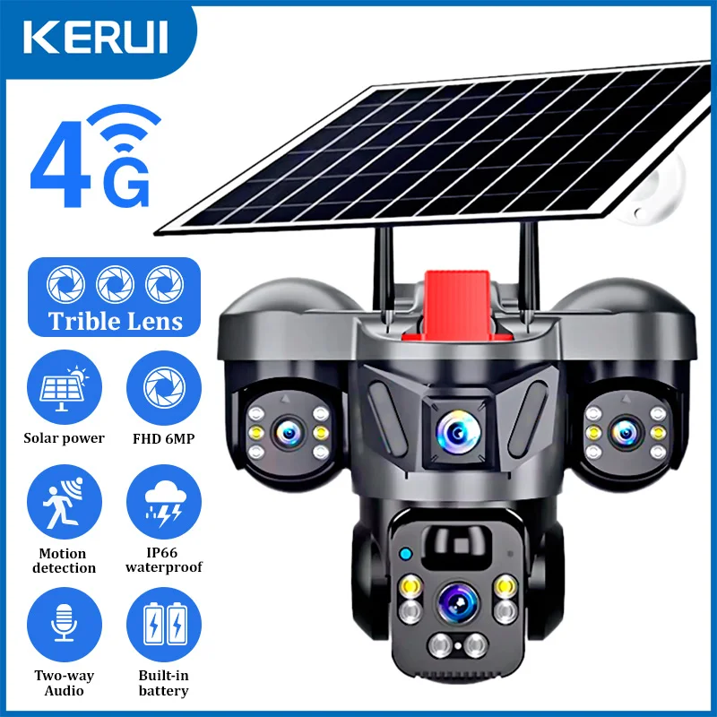 Home Security Diy - KERUI Zewnętrzna Kamera PTZ 6MP 4G