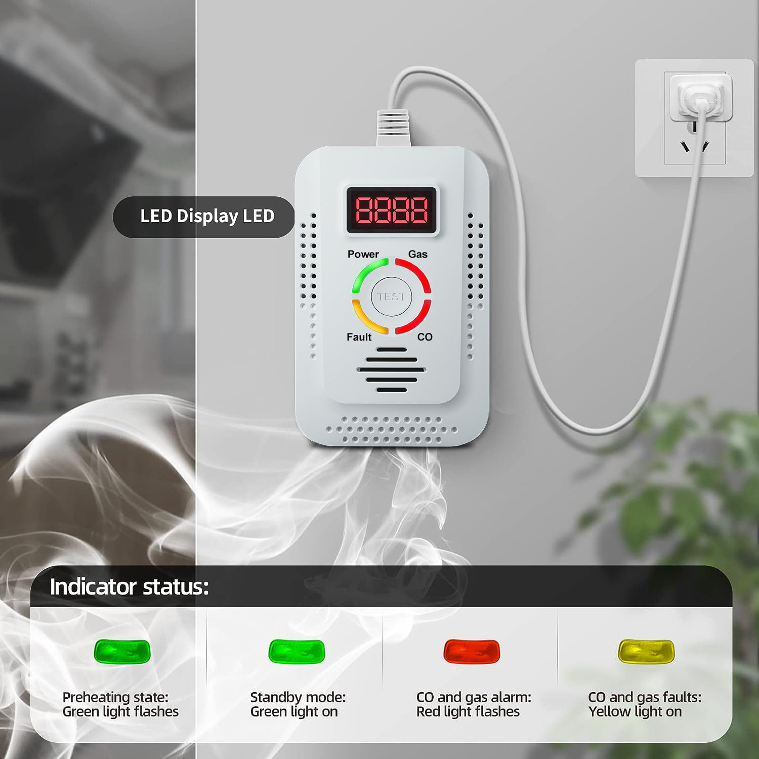 Home Security Tools - Detektor gazu ziemnego 2w1 i detektor